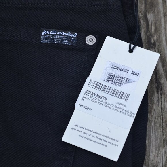 NWT 7 FOR ALL MANKIND | Black Josefina Jeans | Sz. 24 - Picture 3 of 7